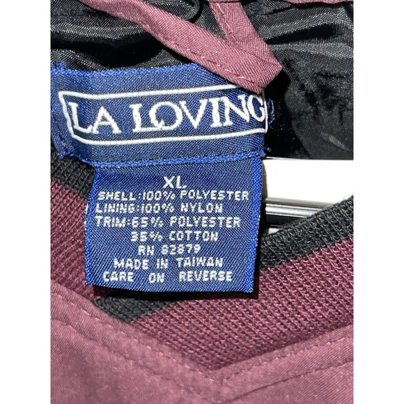 NEW LA Loving Men’s Size XL V-Neck Pullover Golf Windbreaker Burgundy Jacket - Picture 3 of 7